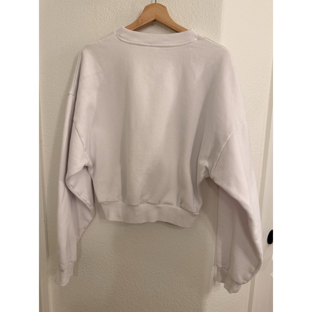 Alo Yoga Cropped Accolade Crewneck Sweatshirt White Size Medium - Picture 8 of 14